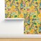 Rainforest Jungle Yellow Hand Drawn Botanical Tropical Birds Custom Removable Wallpaper by Spoonflower Peel & Stick Wallpaper 2FT Wide